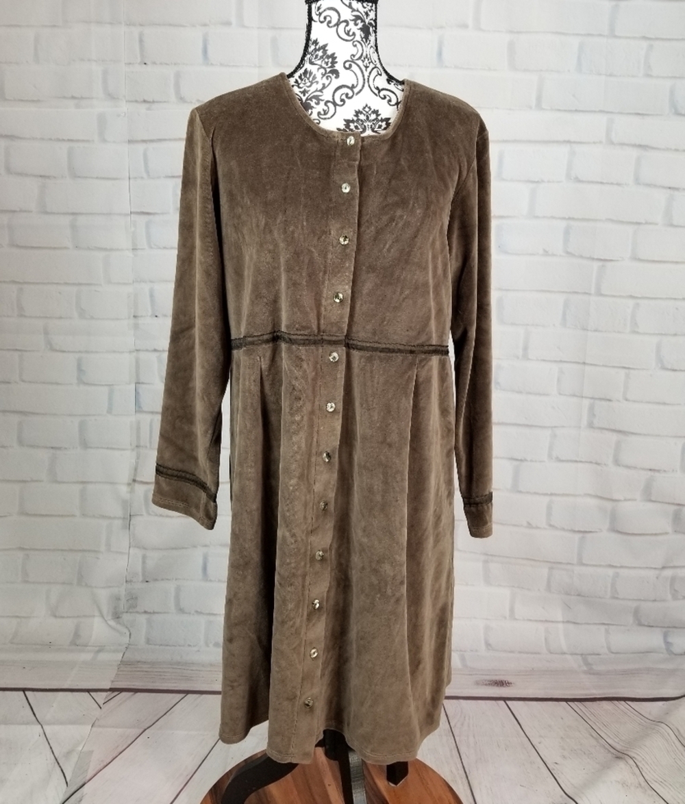 J. Jill button front long sleeve stretch dress